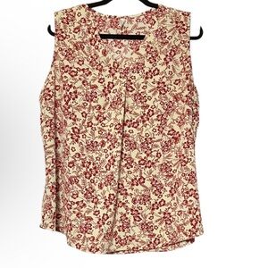 Bestbee Red Pleated Sleeveless Blouse with Rounded Neckline Size 2XL -NWT